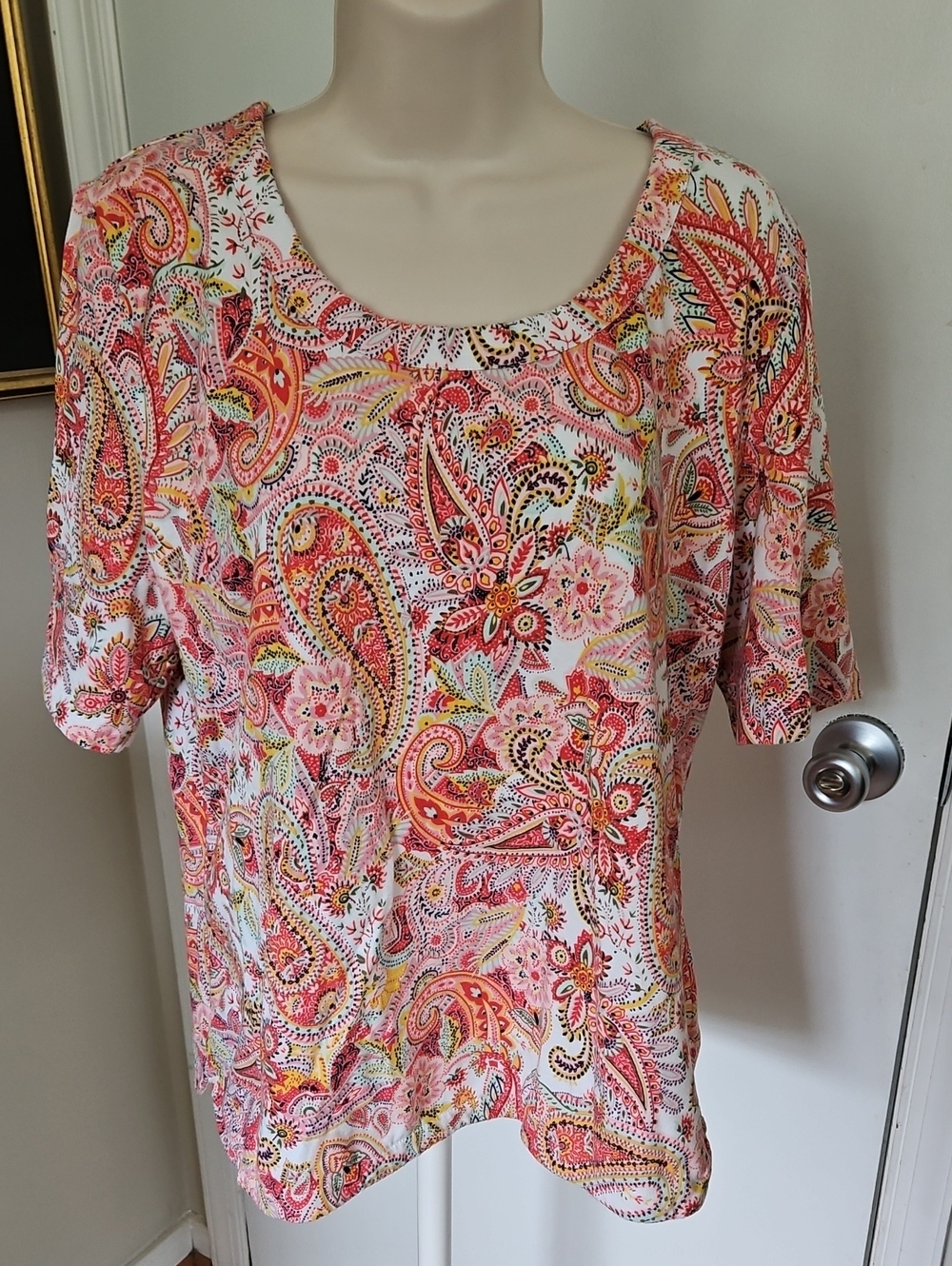 Talbots Spiced Paisley Tee Size XL